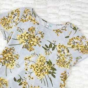 Susina blue yellow floral tie back top – Size XL